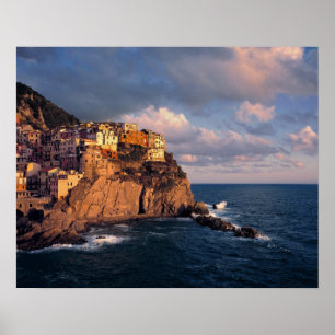 Europe, Italy, Manarola. The cliff-nestled Poster