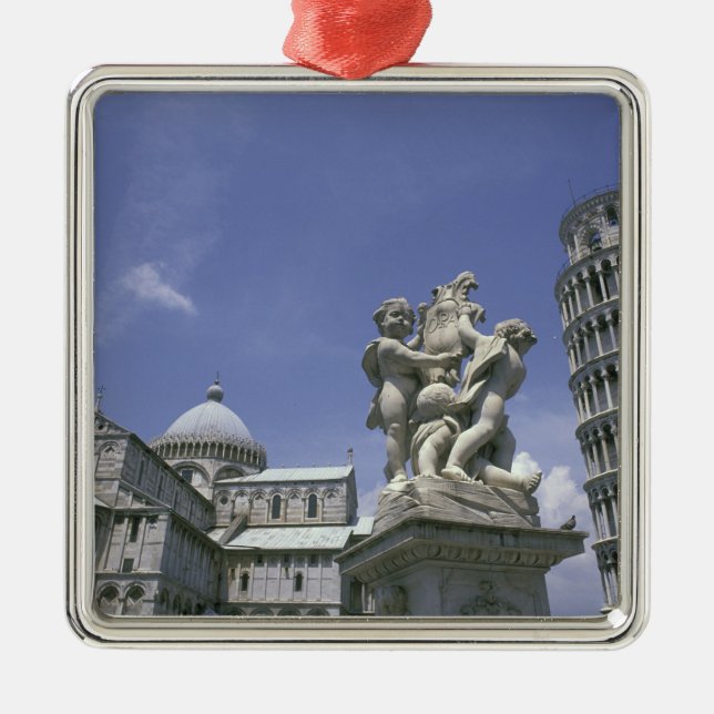 Europe, Italy, Pisa, Leaning Tower of Pisa Metal Tree Decoration (Front)