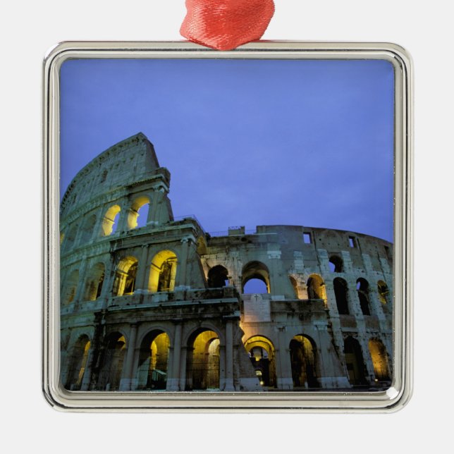 Europe, Italy, Rome. Evening view of the Metal Tree Decoration (Front)