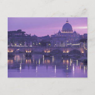 Europe, Italy, Rome. St. Peter's and Ponte Sant Postcard