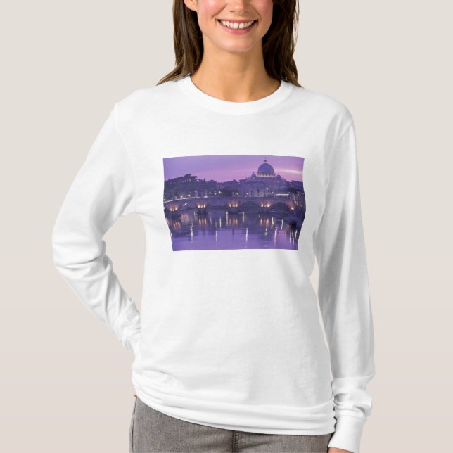 Europe, Italy, Rome. St. Peter's and Ponte Sant T-Shirt (Front)