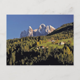 Europe, Italy, San Pietro. The Odle Group seem Postcard