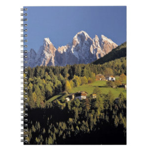 Europe, Italy, San Pietro. The Odle Group seem Spiral Notebook