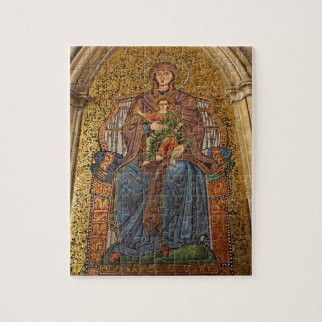 Europe, Italy, Sicily, Taormina. Madonna & child Jigsaw Puzzle (Vertical)