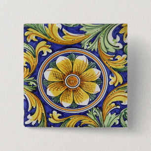 Europe, Italy, Sicily, Taormina. Traditional 4 15 Cm Square Badge