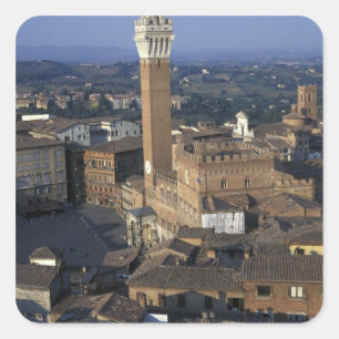 Europe, Italy, Siena. Town overview Square Sticker