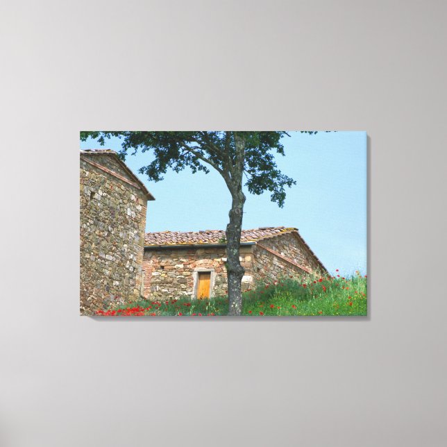 Europe, Italy, Tuscany, abandoned villa in Canvas Print (Front)