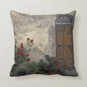 Europe, Italy, Tuscany, Chianti, Tuscan doorway Cushion