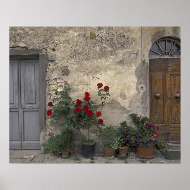Europe, Italy, Tuscany, Chianti, Tuscan doorway; Poster (Front)