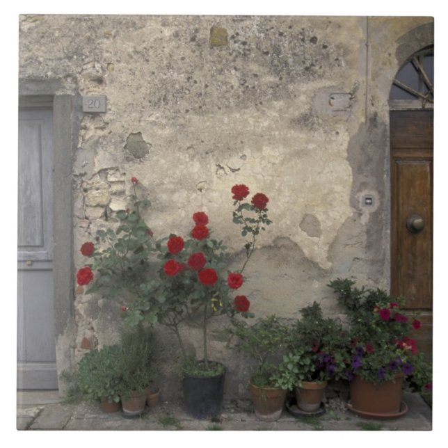 Europe, Italy, Tuscany, Chianti, Tuscan doorway; Tile (Front)