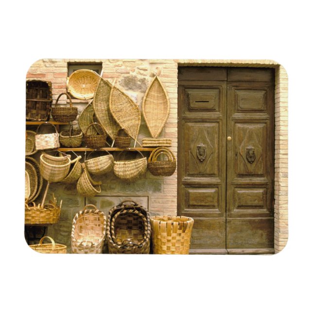 Europe, Italy, Tuscany, Montalcino. Basket Magnet (Horizontal)