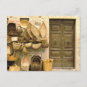 Europe, Italy, Tuscany, Montalcino. Basket Postcard