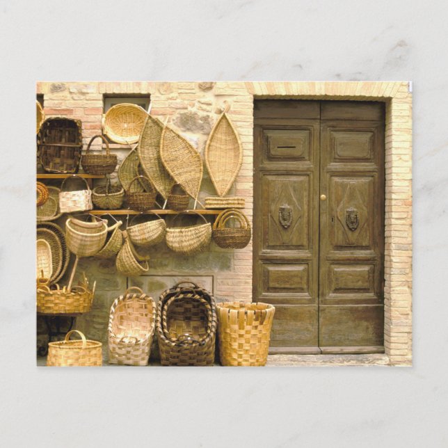 Europe, Italy, Tuscany, Montalcino. Basket Postcard (Front)