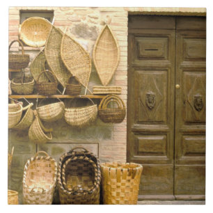 Europe, Italy, Tuscany, Montalcino. Basket Tile