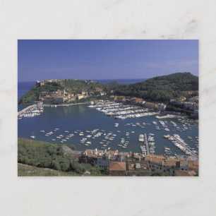Europe, Italy, Tuscany, Porto Ercole, View of Postcard