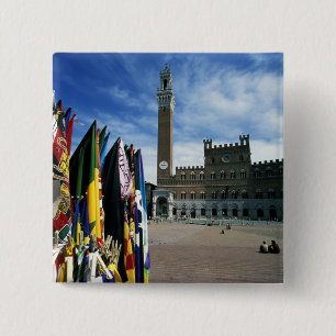 Europe, Italy, Tuscany, Siena. Piazza del 15 Cm Square Badge