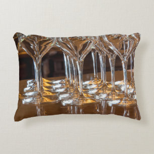 Europe, Italy, Tuscany. Wine glasses in a winery Decorative Cushion