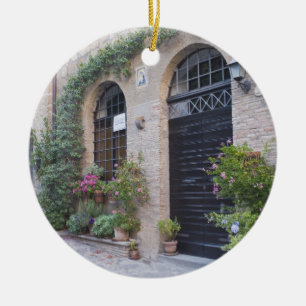 Europe, Italy, Umbria, Civita, Traditional House Ceramic Tree Decoration