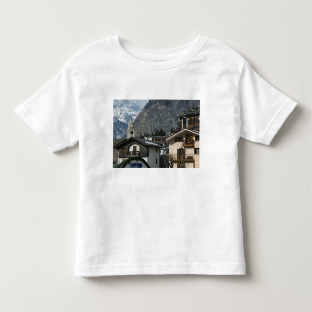 Europe, Italy, Valle d'Aosta, COURMAYEUR: Town Toddler T-Shirt (Front)