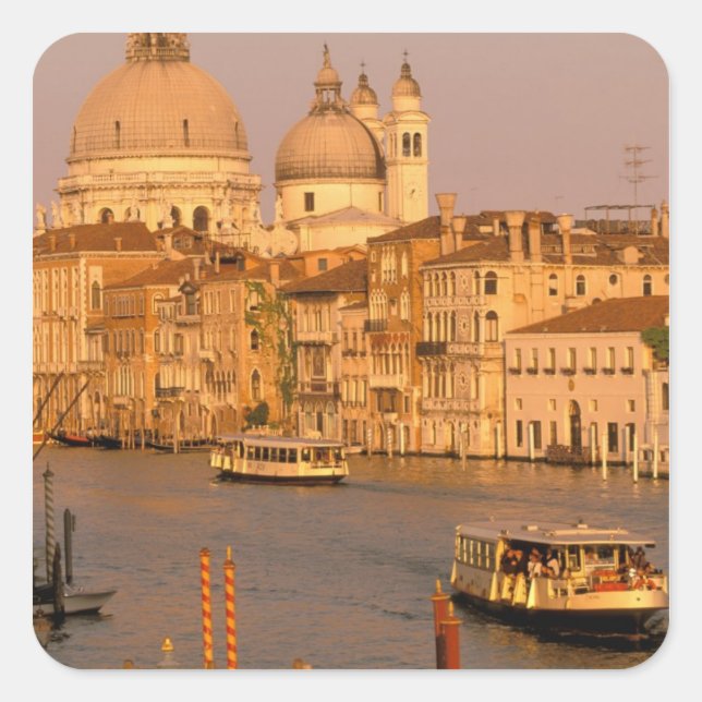 Europe, Italy, Veneto, Venice. Sunset view of Square Sticker (Front)