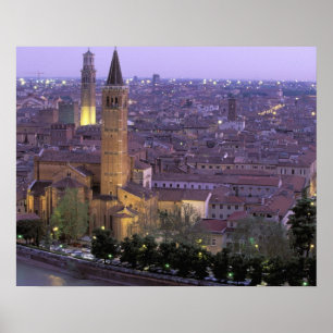Europe, Italy, Veneto, Verona. View from Castel Poster