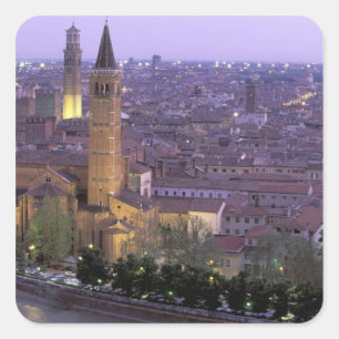 Europe, Italy, Veneto, Verona. View from Castel Square Sticker
