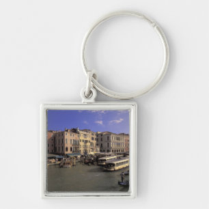 Europe, Italy, Venice, Boat traffic by Rialto Key Ring