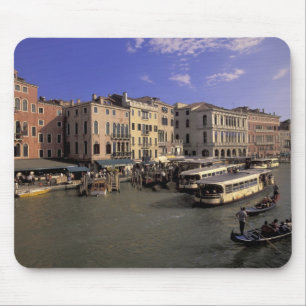 Europe, Italy, Venice, Boat traffic by Rialto Mouse Pad