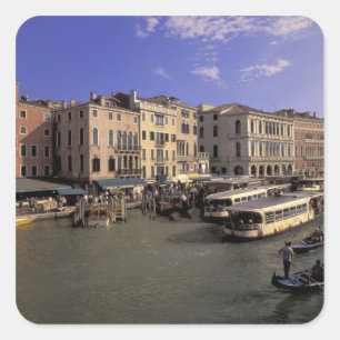 Europe, Italy, Venice, Boat traffic by Rialto Square Sticker