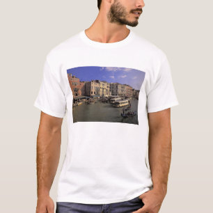 Europe, Italy, Venice, Boat traffic by Rialto T-Shirt