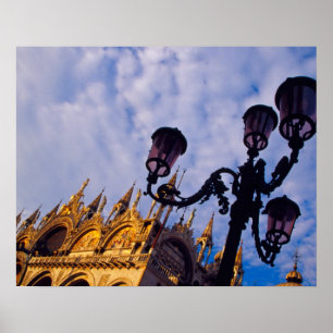 Europe, Italy, Venice. Byzantine Basilica and Poster