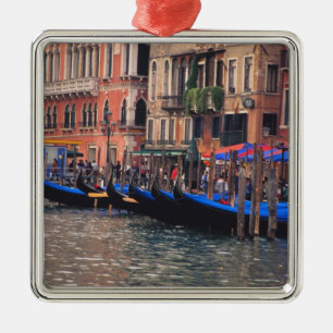 Europe, Italy, Venice, gondolas in canal Metal Tree Decoration