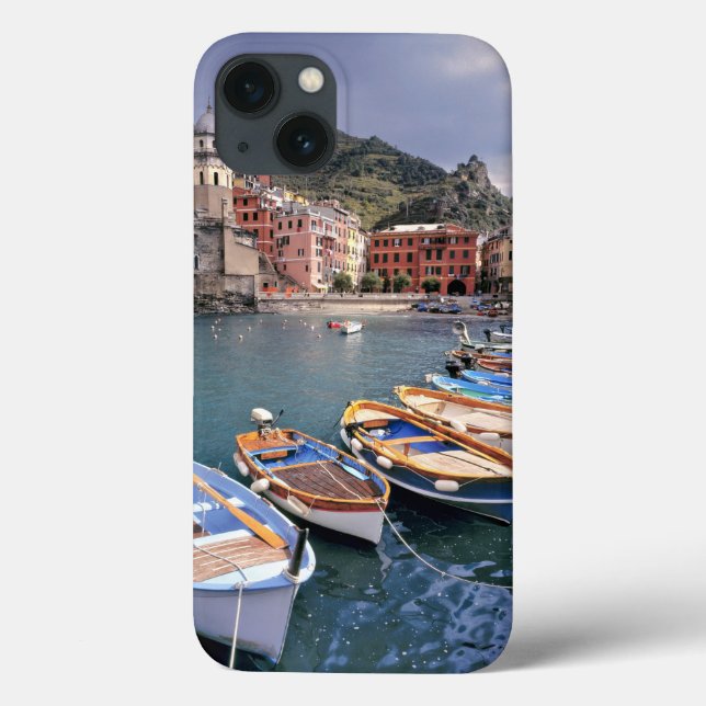 Europe, Italy, Vernazza. Brightly painted boats Case-Mate iPhone Case (Back)