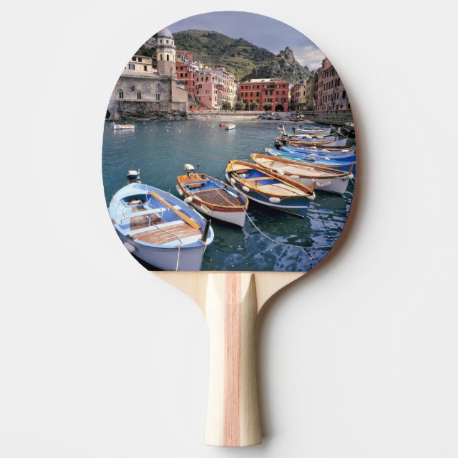 Europe, Italy, Vernazza. Brightly painted boats Ping Pong Paddle (Front)