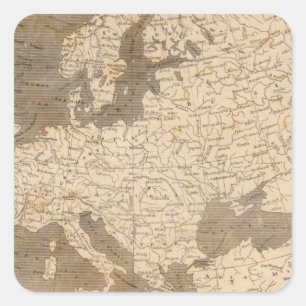 Europe Map by Arrowsmith Square Sticker