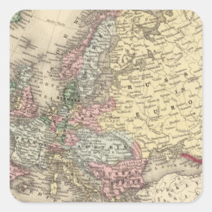 Europe Map by Mitchell Square Sticker