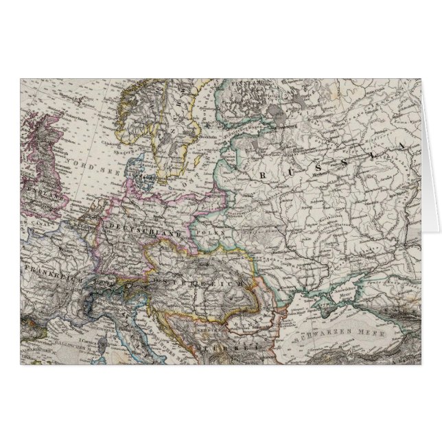 Europe Map by Stieler (Front Horizontal)
