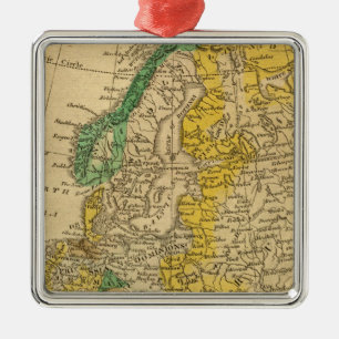 Europe Map by Worcester Metal Tree Decoration