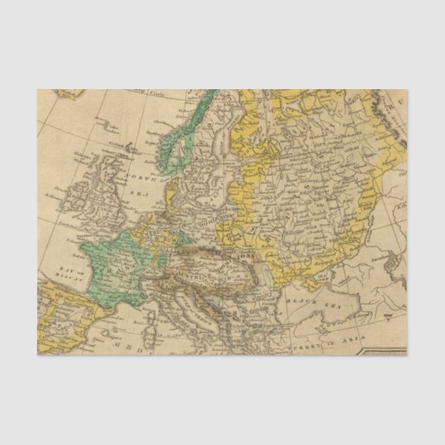 Europe  Map by Worcester Tissue Paper (Front)