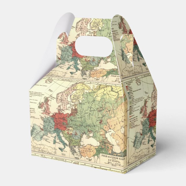 Europe Map Countries World Antique Favour Box (Front Side)