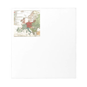Europe Map Countries World Antique Notepad