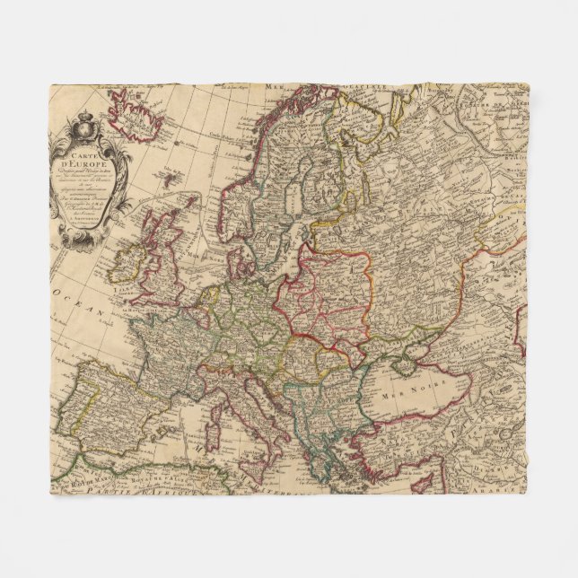 Europe map fleece blanket (Front (Horizontal))