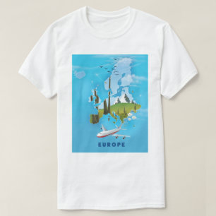 Europe Map landscape travel poster T-Shirt