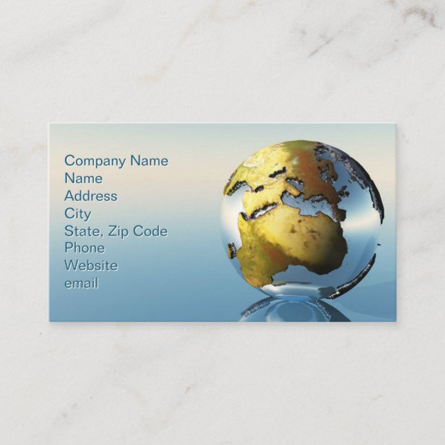 Europe, Middle East and Africa Business Card (Front)