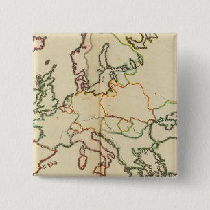 Europe, Mountains and Rivers Outline 15 Cm Square Badge