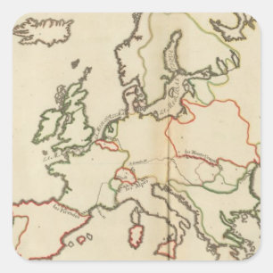 Europe, Mountains and Rivers Square Sticker