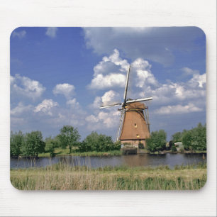 Europe, Netherlands, Kinerdijk. A windmill sits Mouse Pad