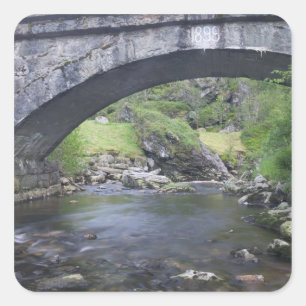 Europe, Norway. Stone Bridge enroute to Bergen Square Sticker