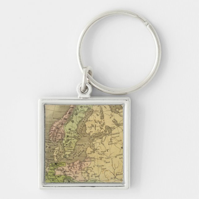 Europe Olney Map Key Ring (Front)