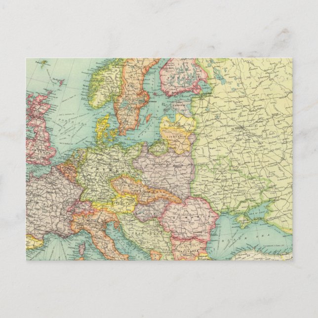 Europe political Map Postcard (Front)